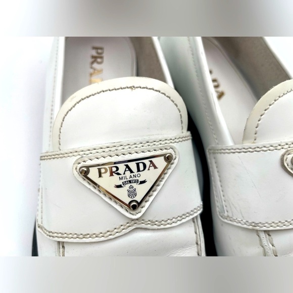 Authentic vintage PRADA chunky triangle logo shoes slip on loafers size 39 8.5 9 - Picture 9 of 15